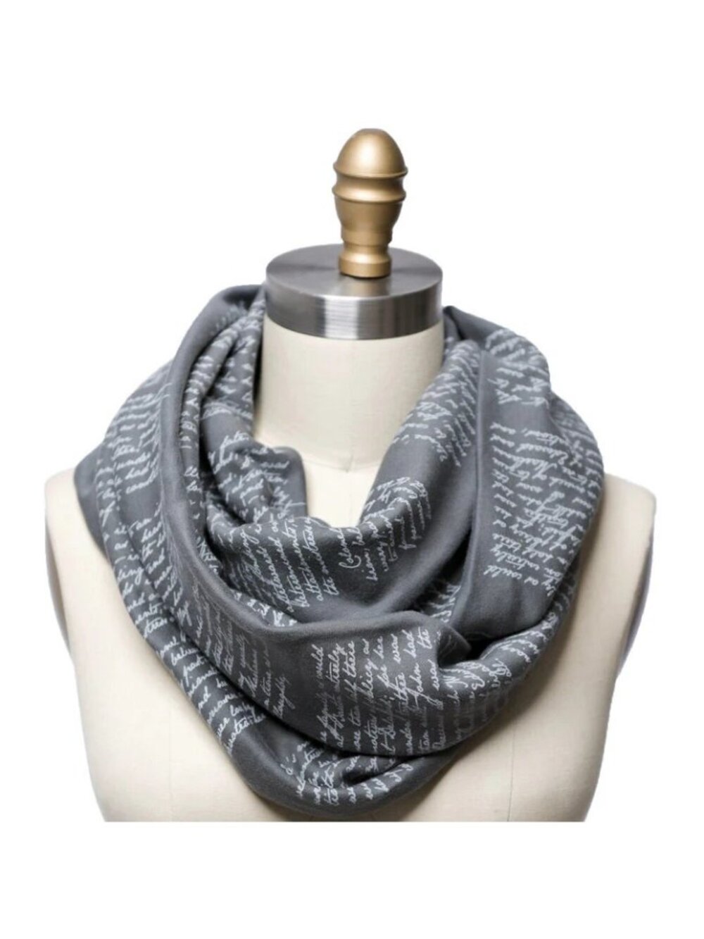 Storiarts  Sense and Sensibility Literary Infinity Scarf Women Gray Bookish